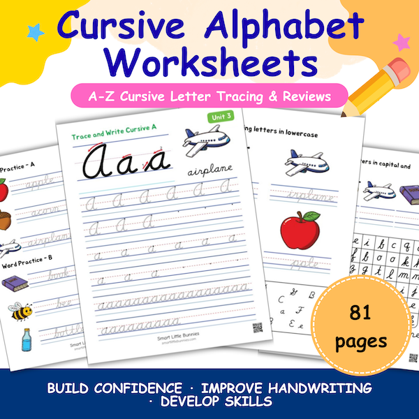 Cursive Alphabet Worksheets Bundle