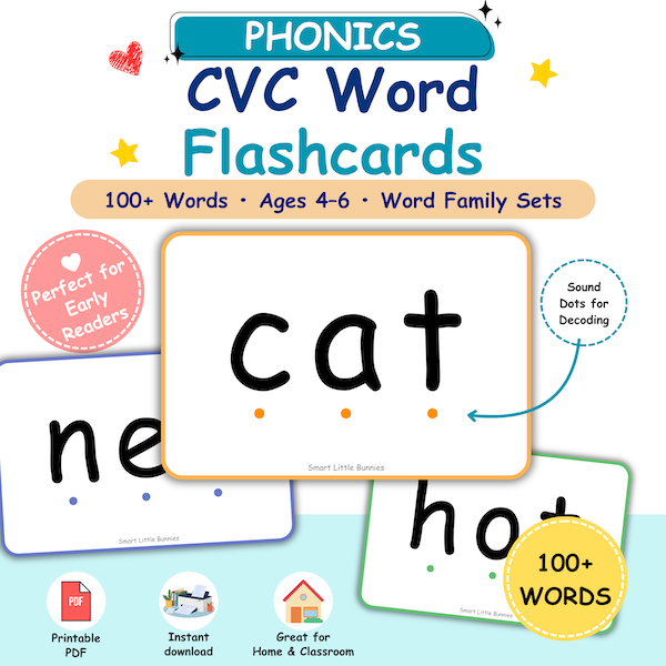 CVC Words Flashcards Printable