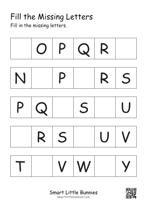 Fill the Missing Letters Worksheet 3