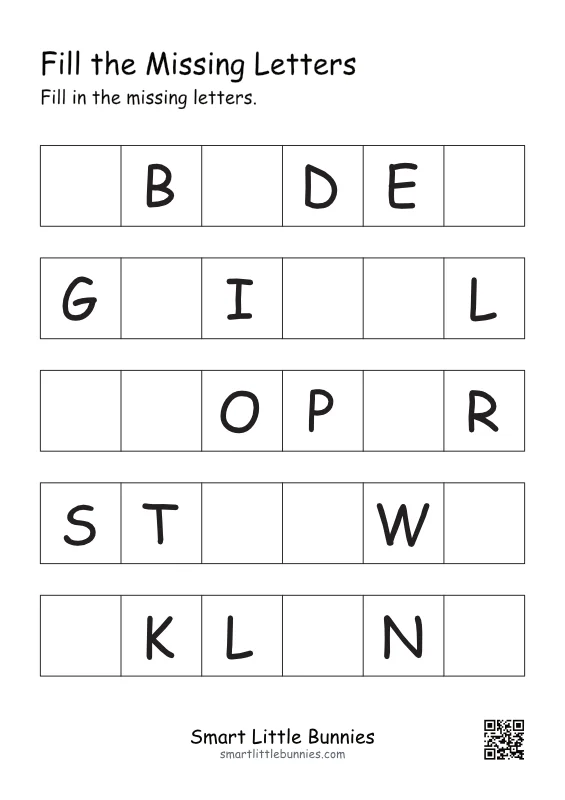 Fill the Missing Letters Worksheet 5