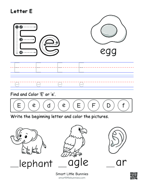 Letter E Worksheet