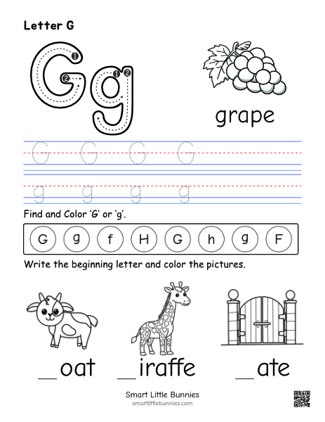Letter G Worksheet