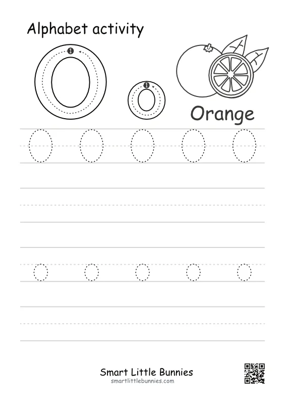 Letter O Tracing Worksheet - Free Uppercase and Lowercase Printable with Orange