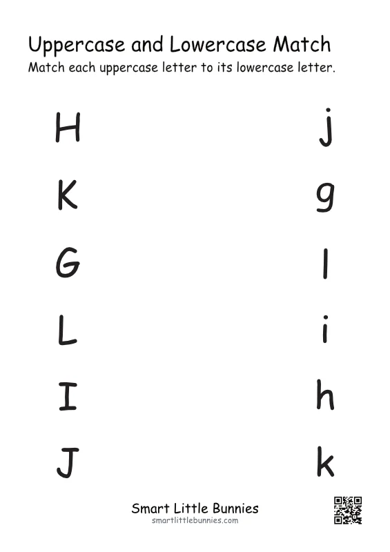 Uppercase and lowercase letter match, set 2
