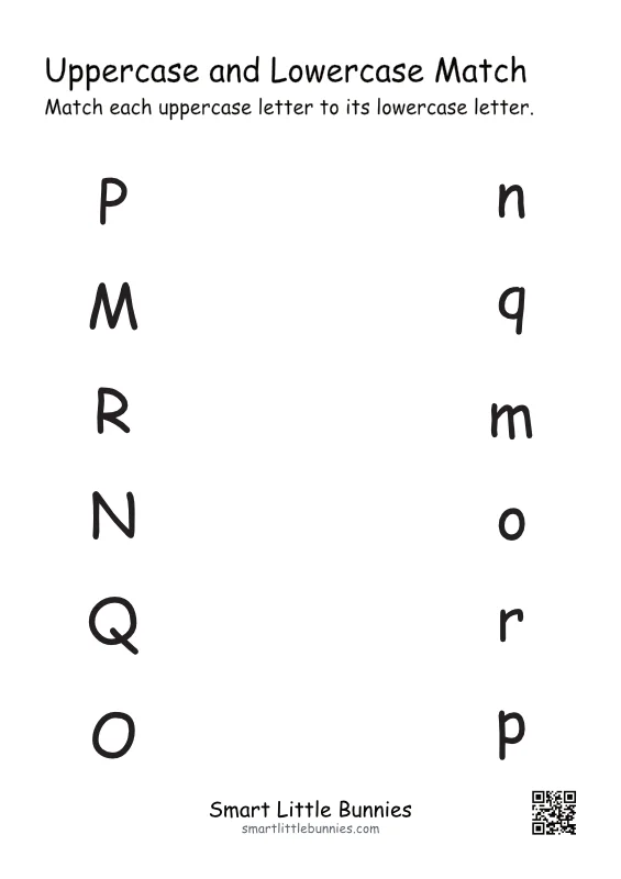Uppercase and lowercase letter match, set 3