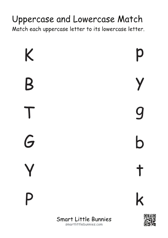 Uppercase and lowercase letter match, set 6