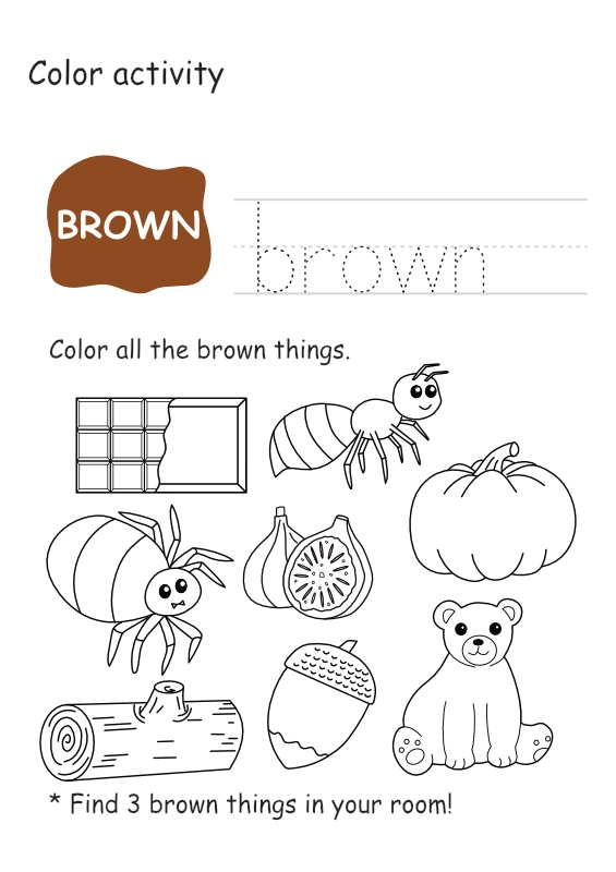 Brown Color Worksheet (Free Printable Worksheets for Preschool & Kindergarten)