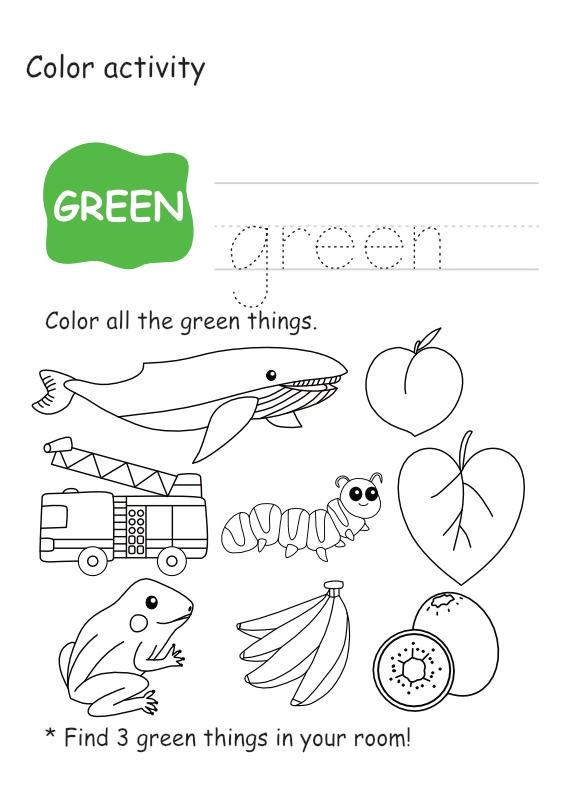 Green Color Worksheet (Free Printable Worksheets for Preschool & Kindergarten)