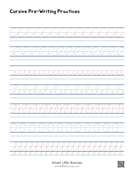 Additional Cursive pre-writing practice