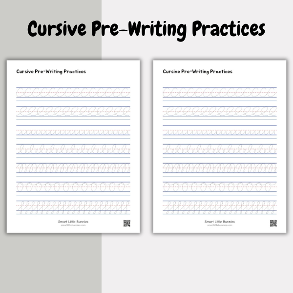 Free Cursive Pre-Writing Tracing Worksheets