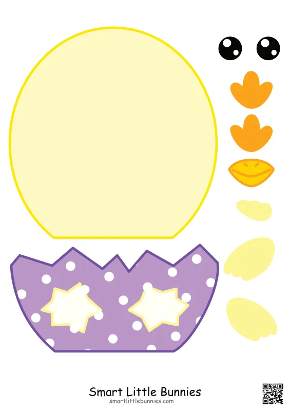 Chick Cut and Paste Worksheet Preview - Colored Version