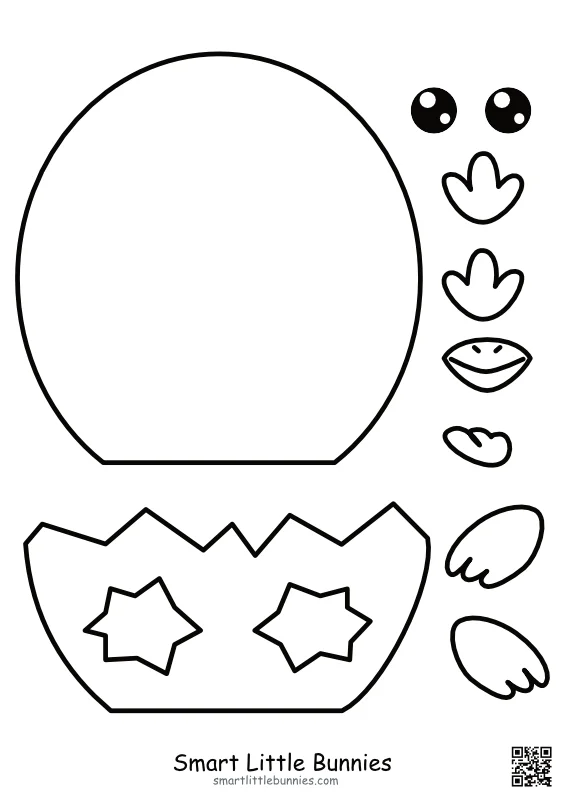 Chick Cut and Paste Worksheet Preview - Black and White Version
