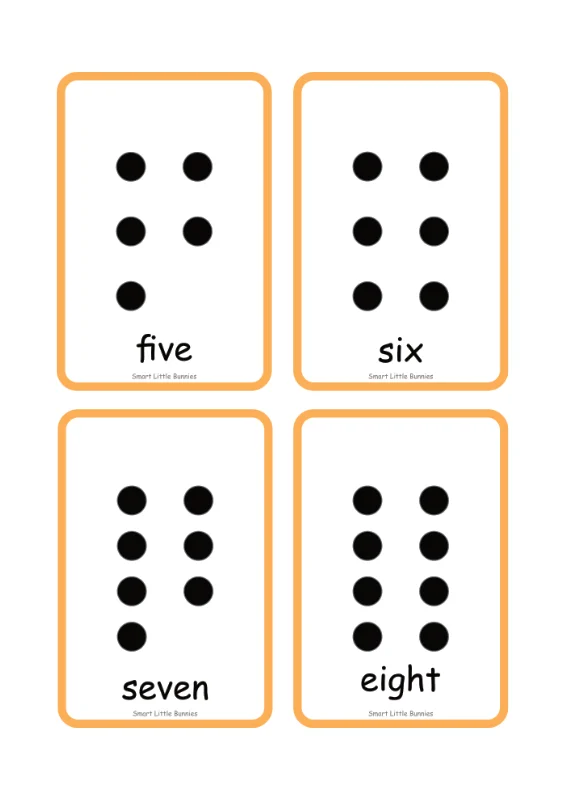 Dot Counting Flash Cards 4-8 Preview