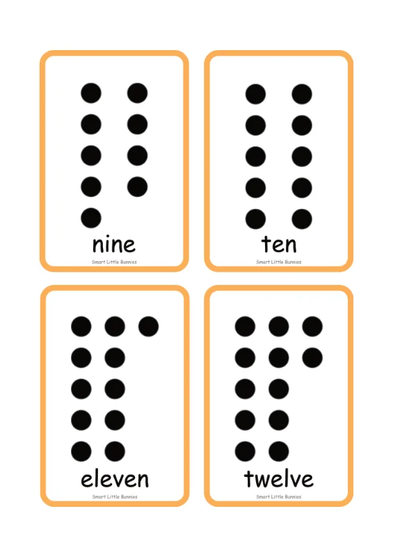Dot Counting Flash Cards 9-12 Preview