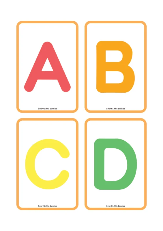 Uppercase Alphabet Flash Cards - Free Printable A-Z Cards for Kids