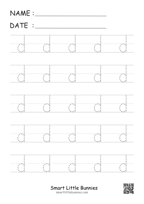 Lowercase d Tracing Worksheet