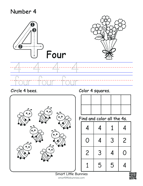 Number 4 worksheet - 2
