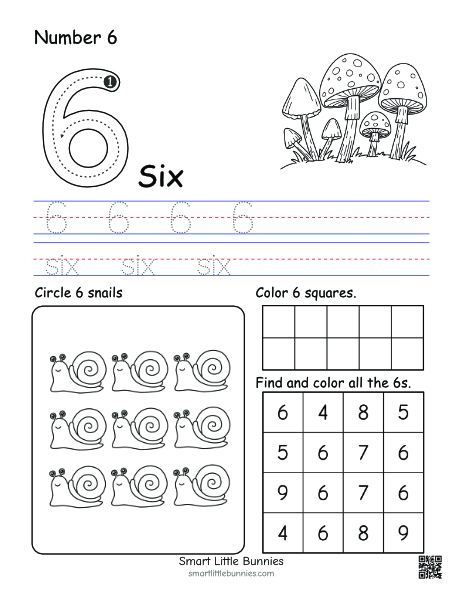 Number 6 worksheet - 2