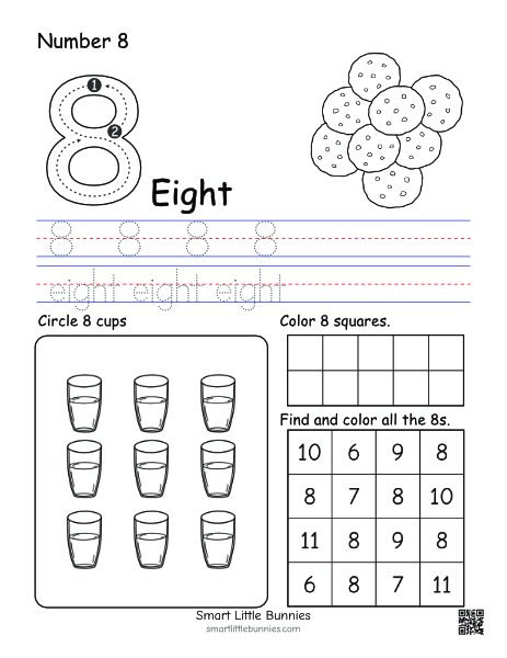 Number 8 worksheet - 2