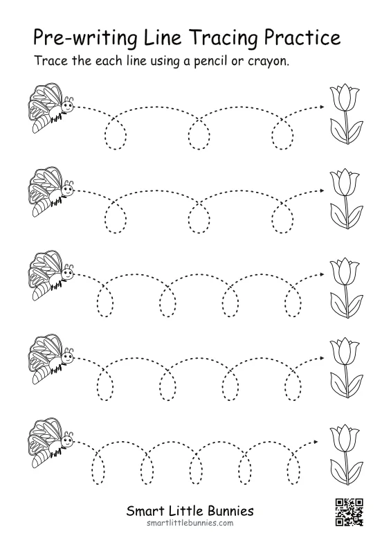 Inverted Loop Tracing Worksheet | Free Pre-Writing Practice Worksheet