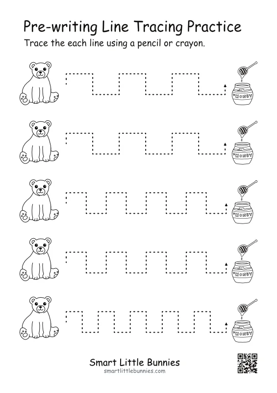 Stair Step Line Tracing Worksheet | Free Pre-Writing Practice Worksheet