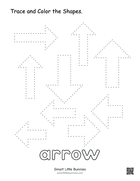Arrow tracing and coloring worksheet