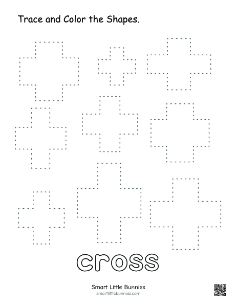 Cross tracing and coloring worksheet