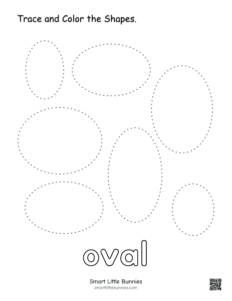 Oval tracing and coloring worksheet