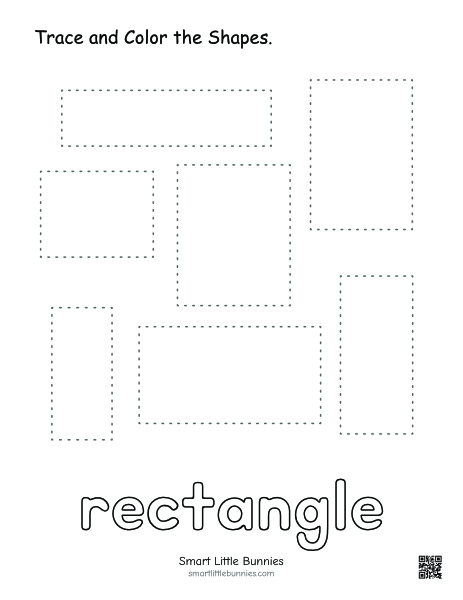 Rectangle tracing and coloring worksheet