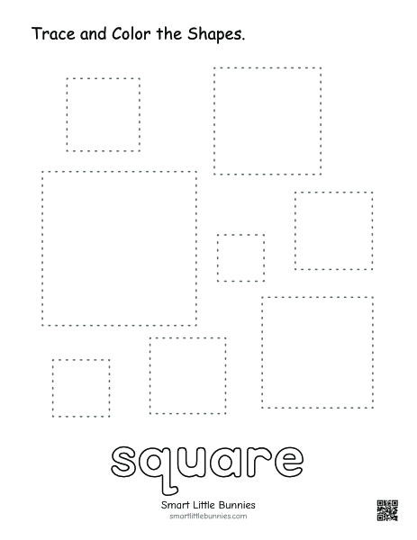 Square tracing and coloring worksheet