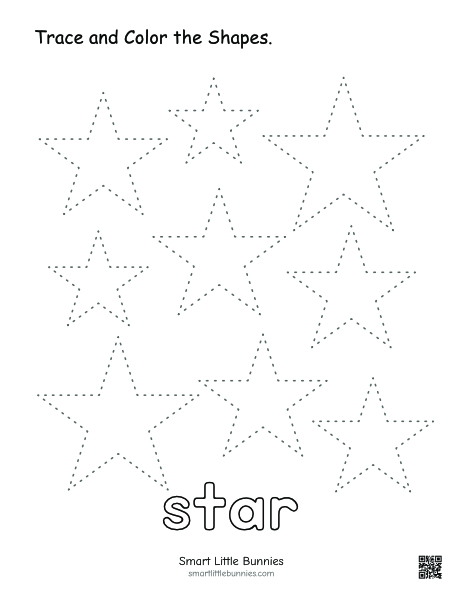 Star tracing and coloring worksheet