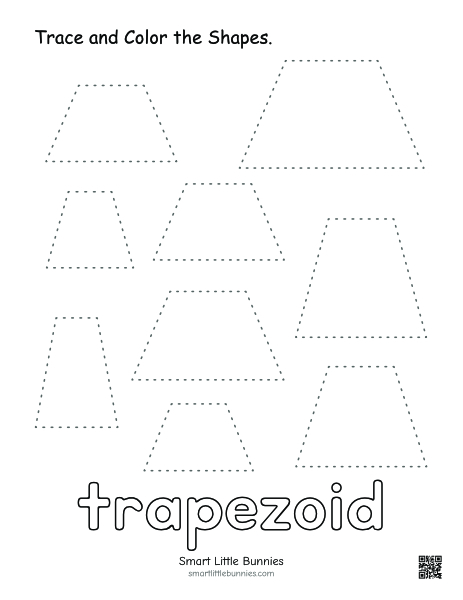 Trapezoid tracing and coloring worksheet