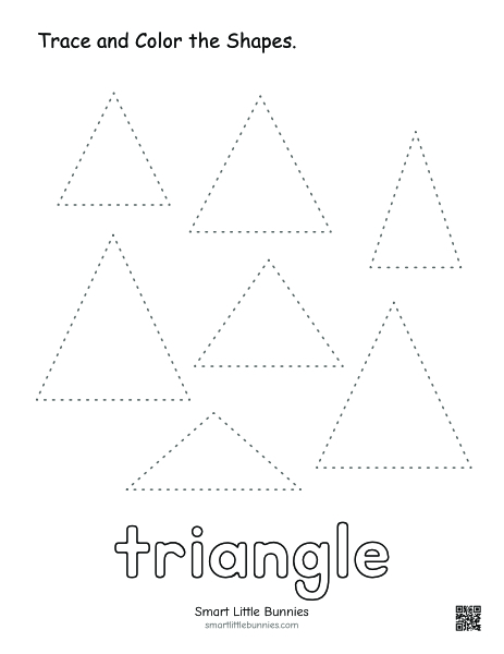 Triangle tracing and coloring worksheet