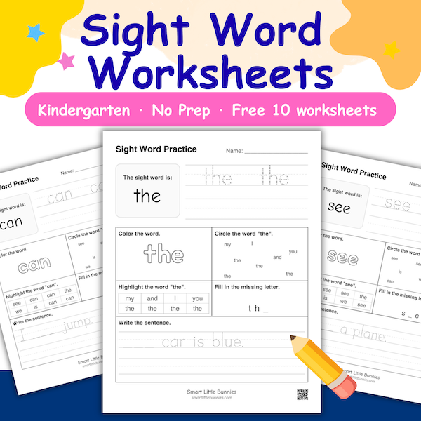 Kindergarten Sight Word Worksheets – Free Printable Tracing and Writing Practice