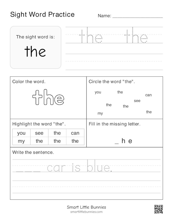 Sight Word the Worksheet