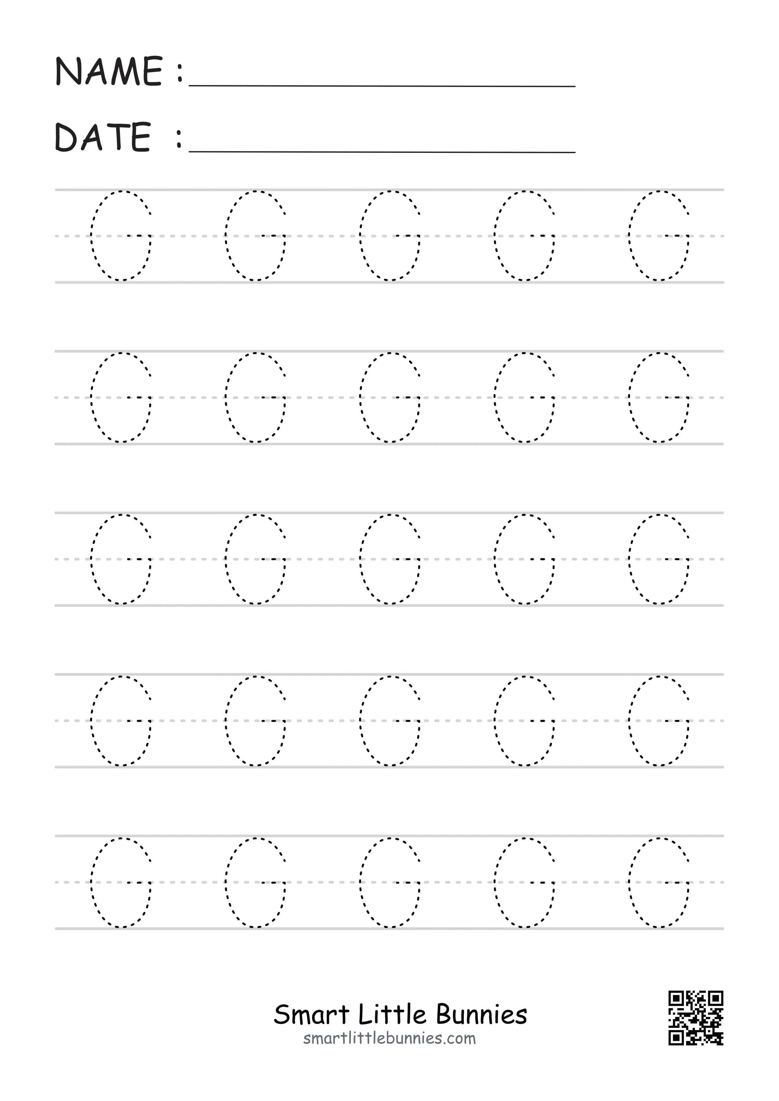 Uppercase G Tracing Worksheet