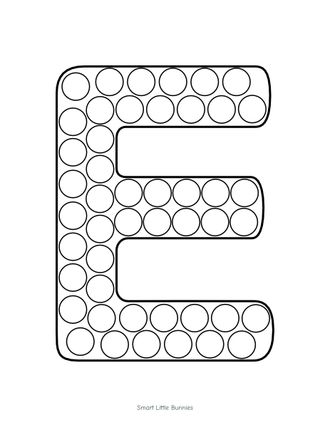 Alphabet dot marker worksheet E