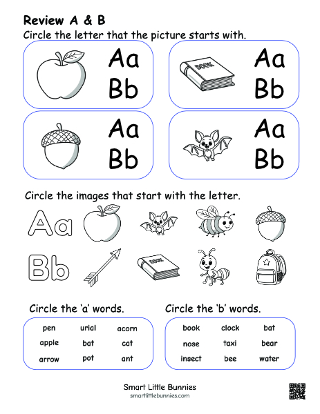 Alphabet review worksheet A-B - 1