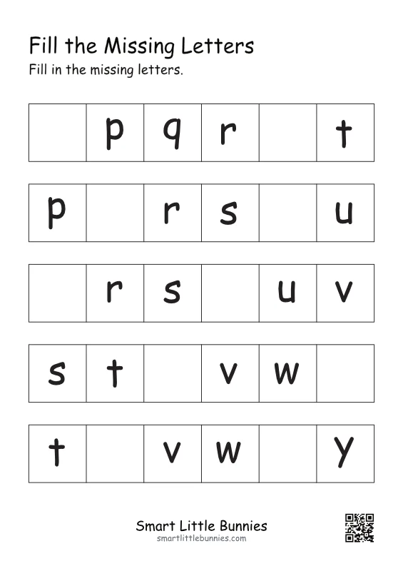 Fill the Missing Letters Worksheet 3