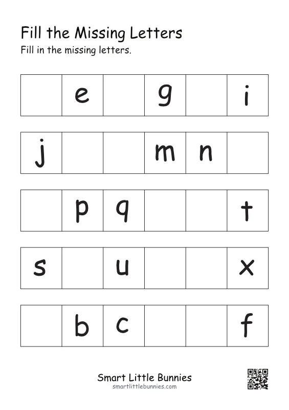 Fill the Missing Letters Worksheet 5