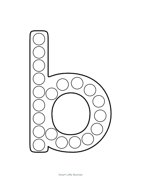 Lowercase alphabet dot marker worksheet b