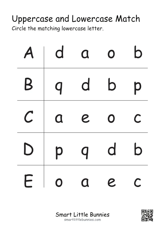 Choose the Matching Lowercase Letter