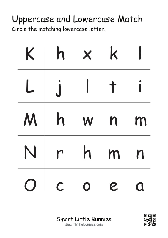 Choose the matching lowercase letter, set 3