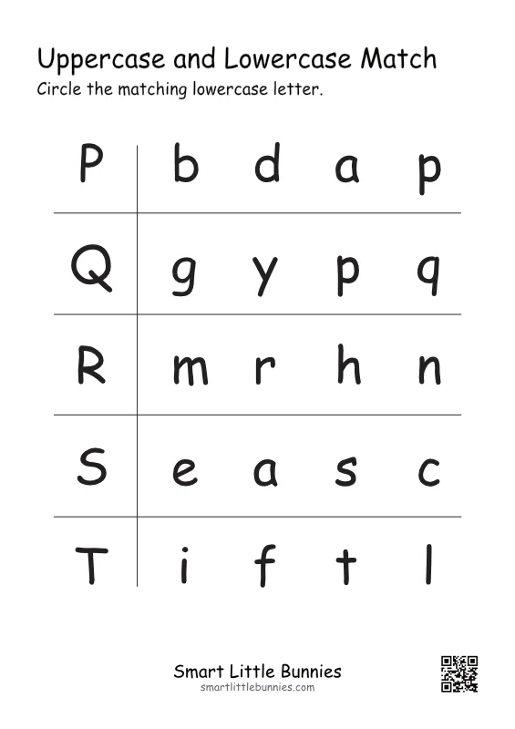 Choose the matching lowercase letter, set 4
