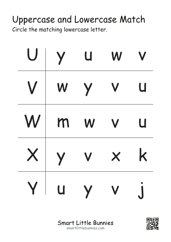 Choose the matching lowercase letter, set 5