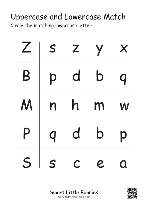 Choose the matching lowercase letter, set 6