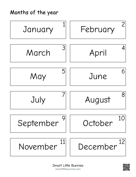 Months of the Year Worksheets