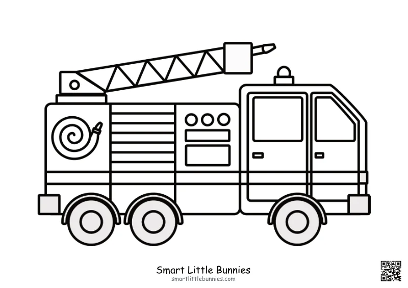 Fire Engine Coloring Page - Free Printable Fire Truck for Kids