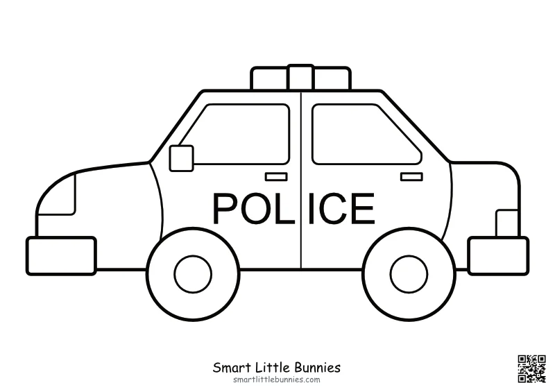 Police Car Coloring Page - Free Printable Police Vehicle for Kids