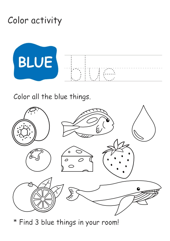 Blue Color Worksheet (Free Printable Worksheets for Preschool & Kindergarten)